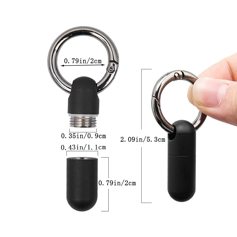 1Pc Portable Seals Bottle Waterproof Canister Medicine Bottles Outdoor Mini Titanium Alloy First Aid Pill Case Keychain