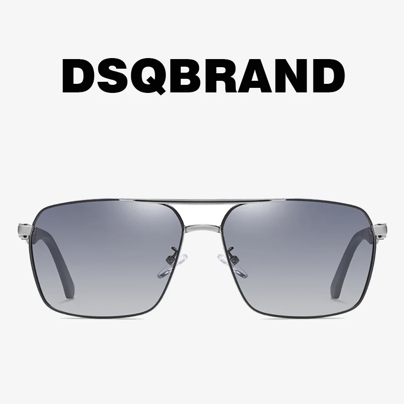 

DSQBRAND Men's Sunglasses Double Beam Box Polarized Mirrors Driver's Anti Glare Sunglasses Dual Color Spring Legs Luxury Fashion