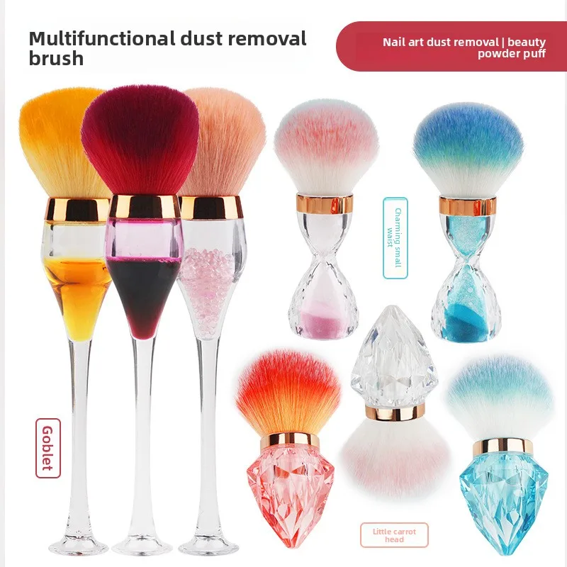 Sanduhrförmige Nagelstaubbürste, Große Weiche Reinigungsbürste für Nagelkunstpuder, Multifunktionales Make-up-Werkzeug, 1 Stück