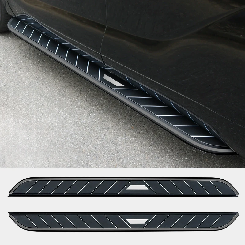 2 pcs Runningboard fit for Discovery 3 4 LR3 LR4 2004-2016 Side Step Nerf Bar Pedal Aluminium (with Brackets) ​ All Black