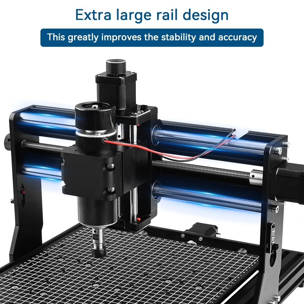 Imagem -05 - Fresadora Cnc com Trilho Grande Gravação a Laser Eixo Roteador para Madeira Alumínio Pcb 4030 por 500w Eixos