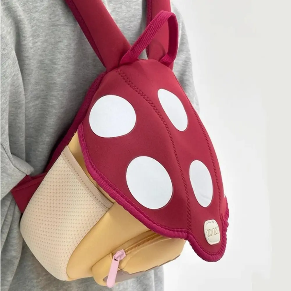 Double Shoulder Mushroom Backpack Large Capacity Schoolbag Kindergarten Backpack Korean Style Cartoon Student School Bag Toddler
