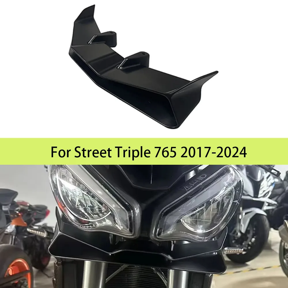 

For Triumph Street Triple 765R 765RS 2017-2024 Front Spoiler Front Beak Spoiler Motorcycle Winglet Spoiler Downforce Deflector