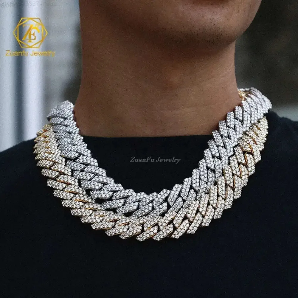 

Заводские изготовленные на заказ мужские ювелирные изделия Iced Out 6 мм 8 мм 10 мм 12 мм Vvs муассанит с бриллиантами кубинская цепочка ожерелье