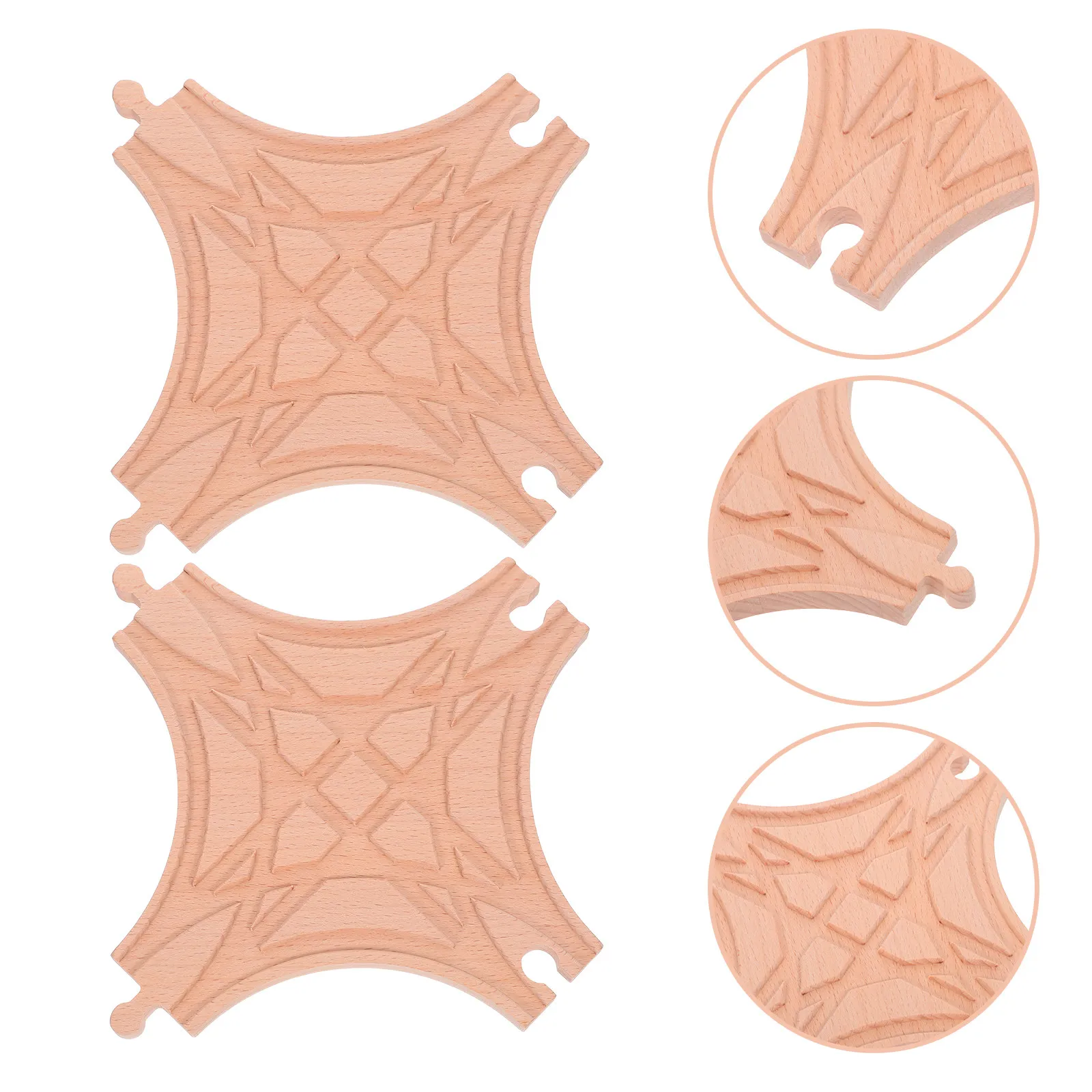 2 stuks houten treinbaan multiway-schakelaarbaan gladde railconnectoren compatibel met familietreinsets