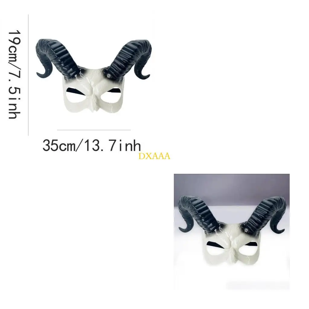 

DXAA Halloween Masquerade Horn Animals Skull Mask Half Face Mask Horn Goat Mask