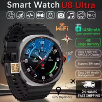 New Watch Ultra 8 4/5G Call Smart Watch 480*480 HD Screen SmartWatch Heart rate Camera NFC GPS Compass 1480mAh Sports Smartwatch