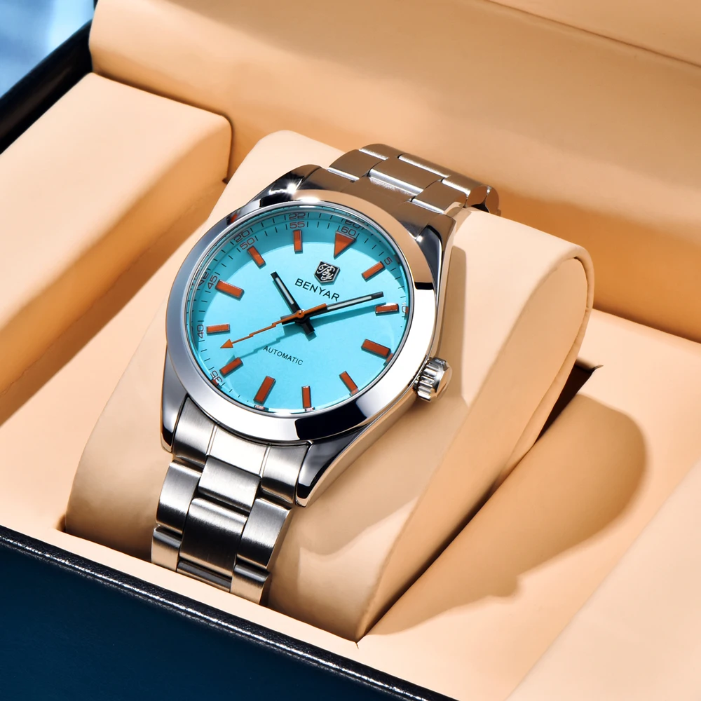 BENYAR 2026 جديد ساعات رجالي العلامة التجارية الفاخرة ساعة الرجال التلقائي الميكانيكية مقاوم للماء 50 متر ساعة يد رياضية للرجال مضيئة #2