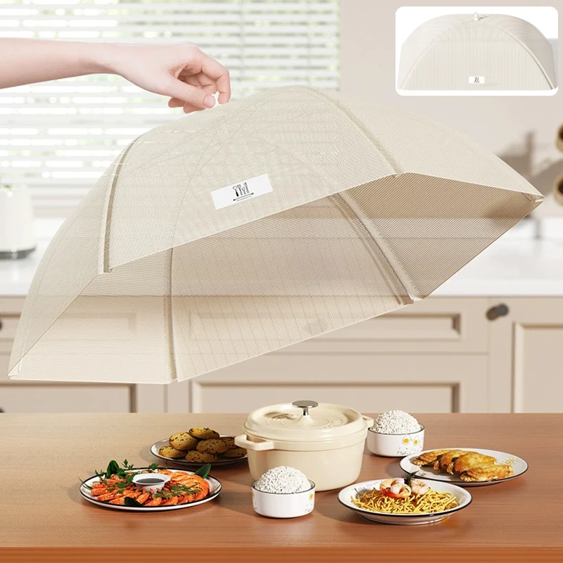 Large Insect Proof Food Cover Collapsible Mesh Design Foldable Dish Protector with Airflow Hole for Kitchen Countertop Storage