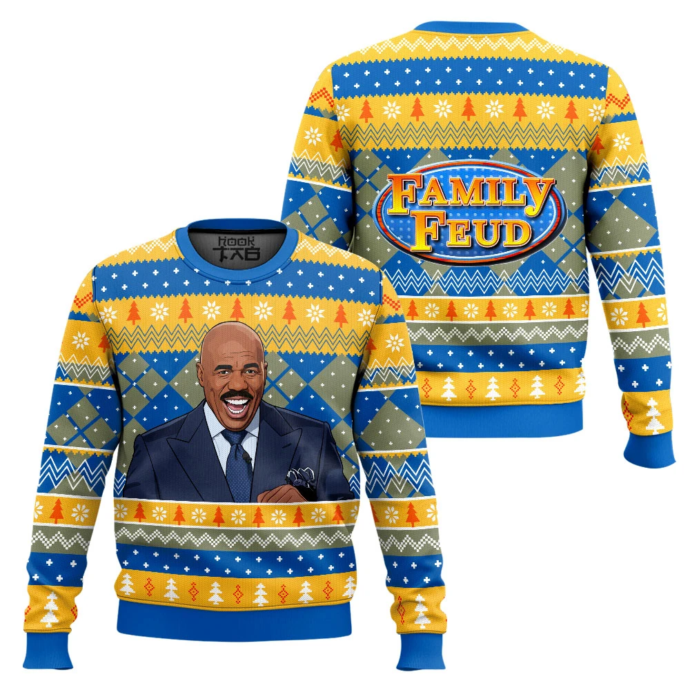 

Family Feud Ugly Christmas Sweater Funny Holiday Party Pullover Warm Cozy Plus Size Xmas Sweater for Men Women Xmas Gift 2026