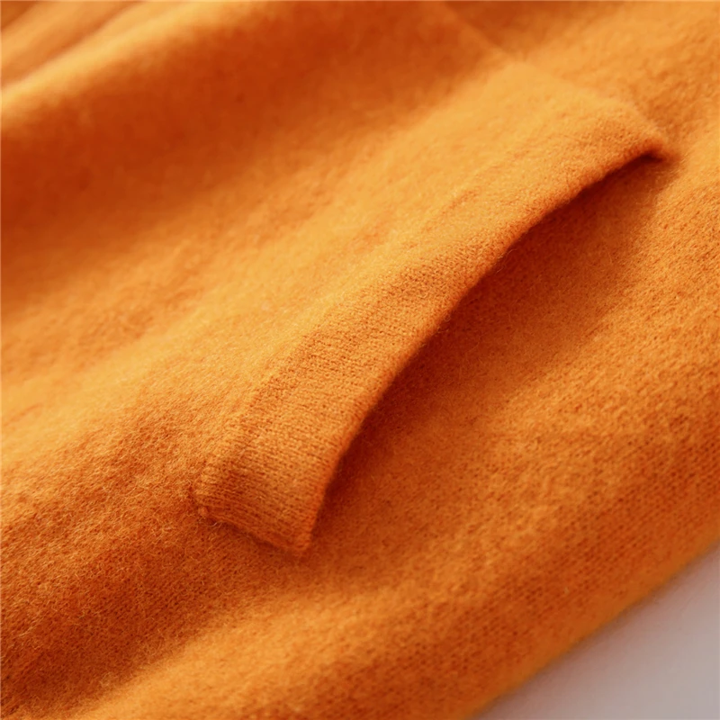 Men's Cardigan Hooded 100% Australian Wool Sweater Casual Knitting Autumn and Winter Series Long Sleeved Jacket New Hot Selling