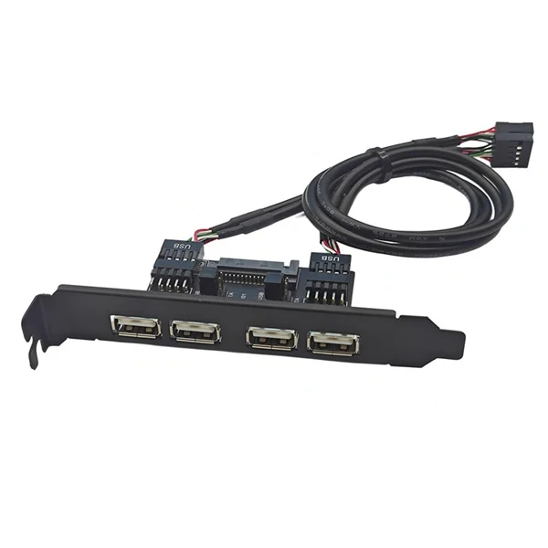 

Discount PCIE USB Expansion Card Dual 9PIN to 4-Port USB2.0 Adapter Card PC Panel Expansion for Desktop Win10/11