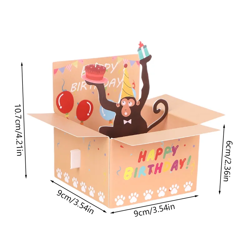 3D-Pop-Up-Geburtstagskarte mit „Happy Birthday“, handgefertigte Einladungsgrußkarte aus Papier für Geburtstagsfeier, Hochzeit, Dekorationszubehör – Detail 8