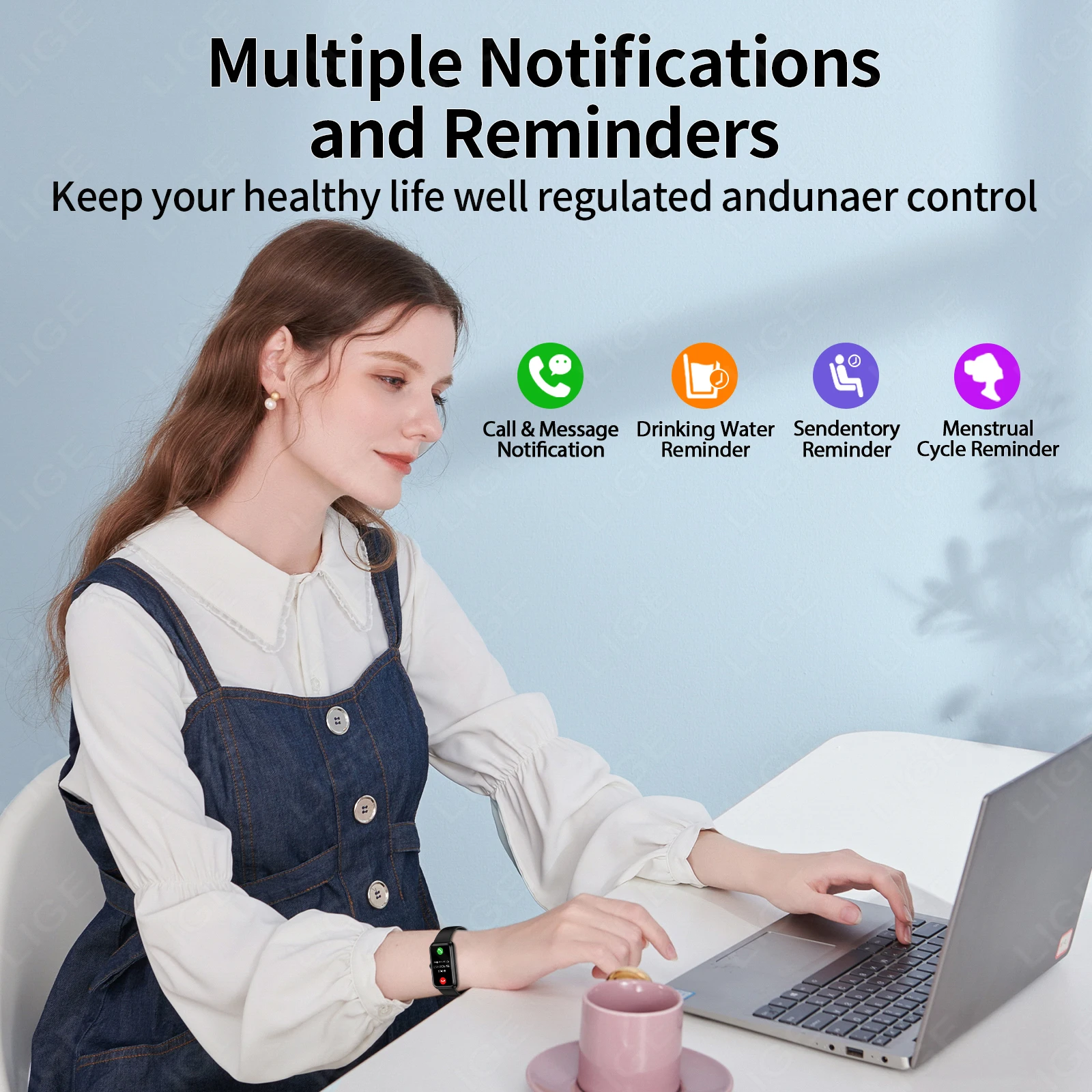 LIGE 2025 Nuovo Bluetooth Smartwatch Uomo Donna Promemoria chiamate Fitness Health Tracker Bracciale 1.47 "HD Smart Watch per Android IOS