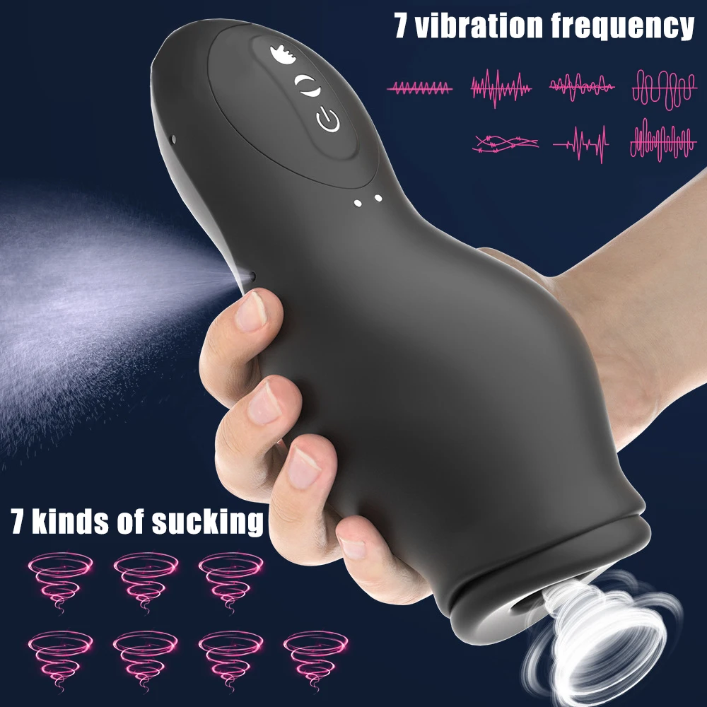 175mm Automatic Sucking Vibrator Male Masturbator Vaginal For Men 18 Penis Enlarger Delay Exerciser Glans Sucker Sucks Sex Toys