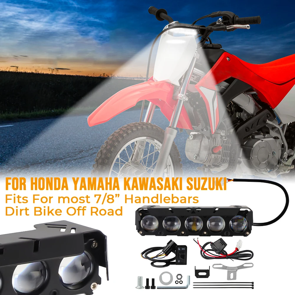 Dirt Bike Light Bar Kit Lamp Lights Spot Flood Light Pods Combo Kit For Kawasaki Honda Yamaha Suzuki Ski-D oo G4 Dirt Bike Parts