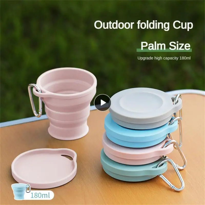 Silicone Cup With Buckle Folding Storage Environmentally Friendly Silicone Fine Workmanship Easy To Carry Cup And Saucer 180ml