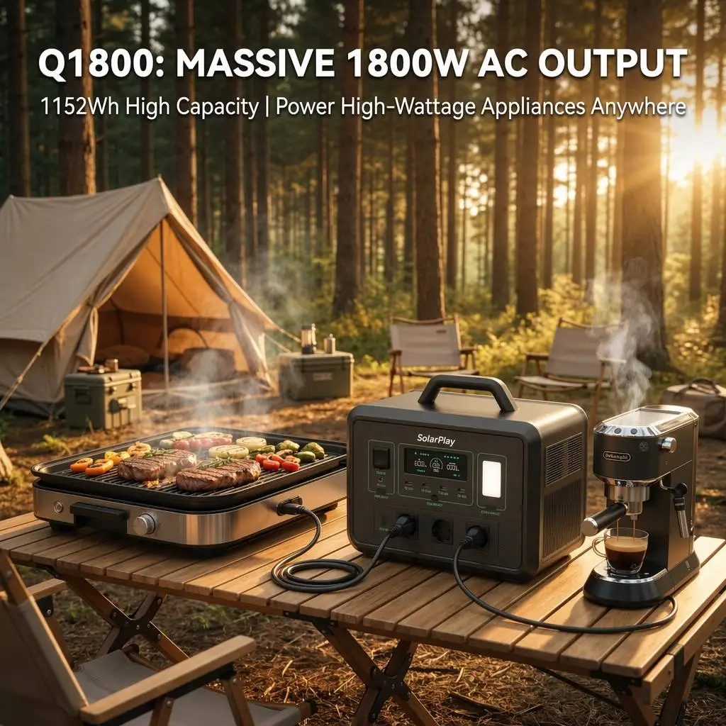 Wholesale 1800W Portable Power Station 1152Wh LiFePO4 Battery Solar Generator With UPS For Home Backup And Camping