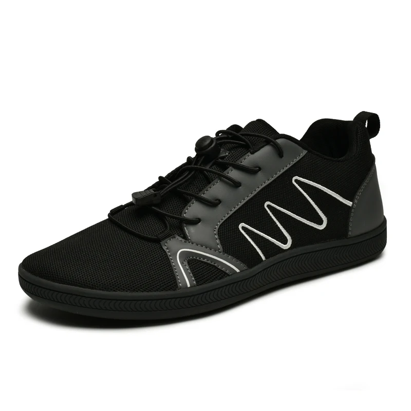 Wide Toe Knit Walking Shoes Men Women Breathable Stretch Fabric Casual Sneakers Lightweight Non Slip Outdoor Hiking Shoes