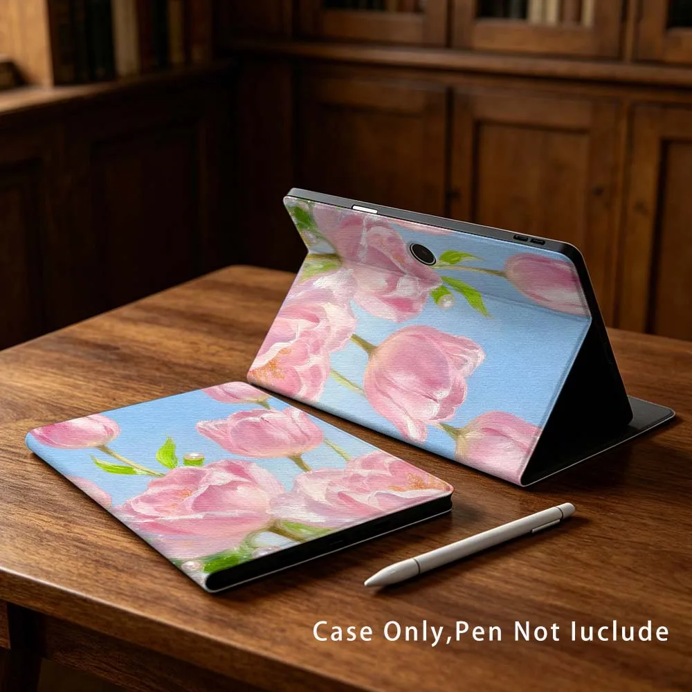 

Pink Tulips Pearl Blue Soft For OPPO VIVO IQOO OnePlus Realme Pad 3 Pro 13 12.1 11.61 11.4 10.36 11 inch Tablet Case