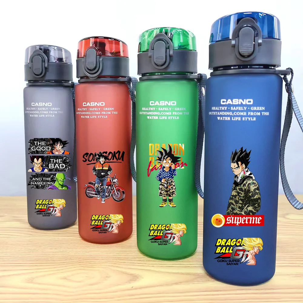 Taza de agua con tapa de Dragon Ball Anime para niños, botella portátil de gran capacidad para deportes al aire libre, Son Goku, Piccolo, regalo de verano