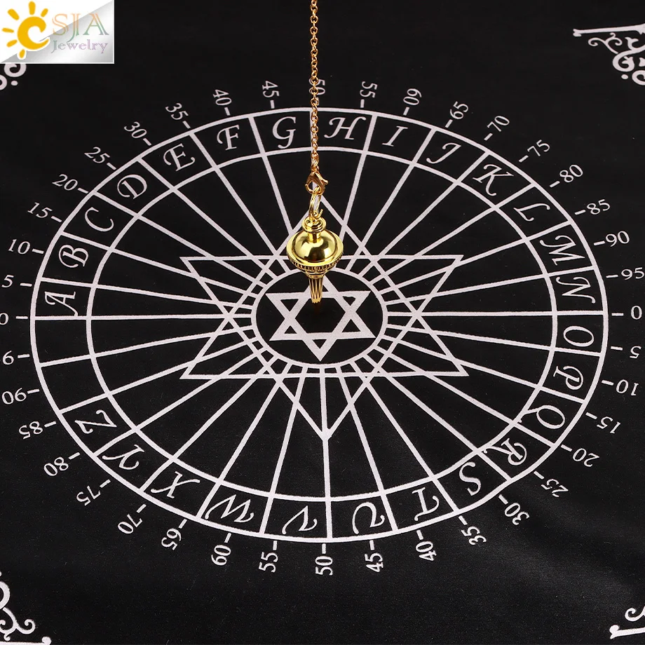 CSJA Metal Pendulum for Dowsing Divination Pendulos Spiral Gold Color Copper Cone Radiesthesia Pendulums Healing Pendule T027