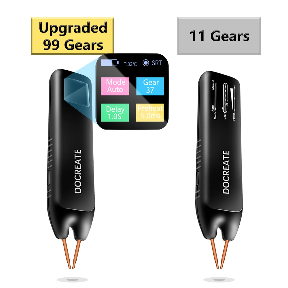 11/99 Gears Spot Welder DIY Handheld Adjustable Portable Digital Display Color Screen Welding Automatic Trigger for 18650Battery