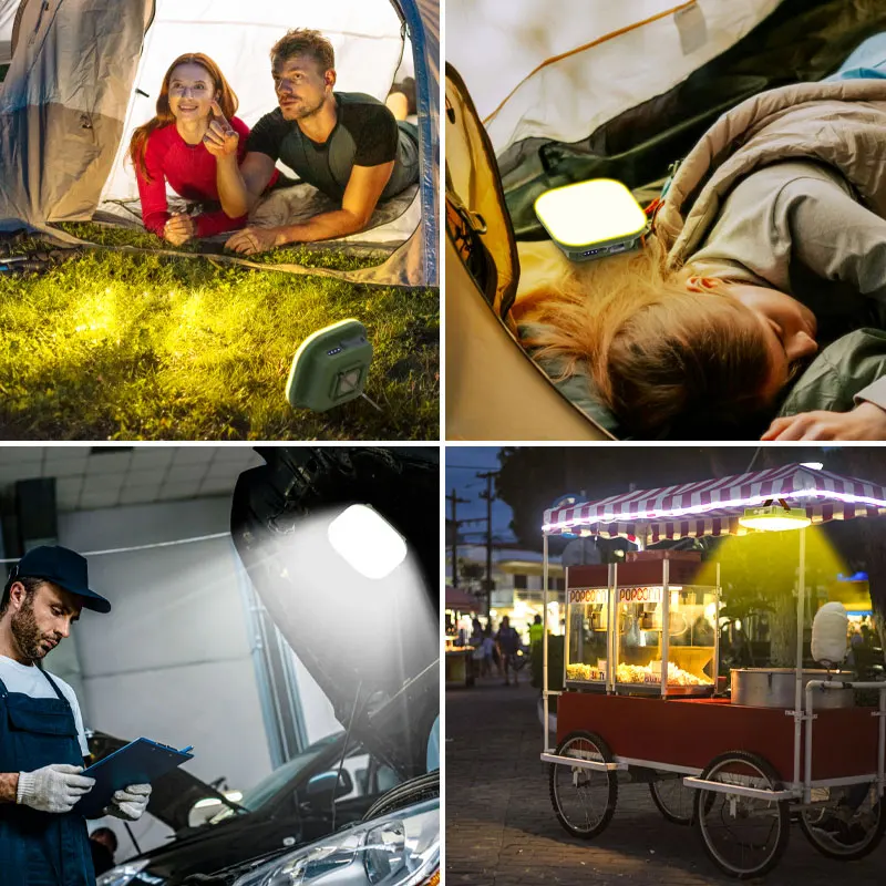 MOSLIGHTING 1600LM linterna de Camping 80W recargable 4 modos de luz LED iluminación portátil para acampar al aire libre con lámpara colgante magnética