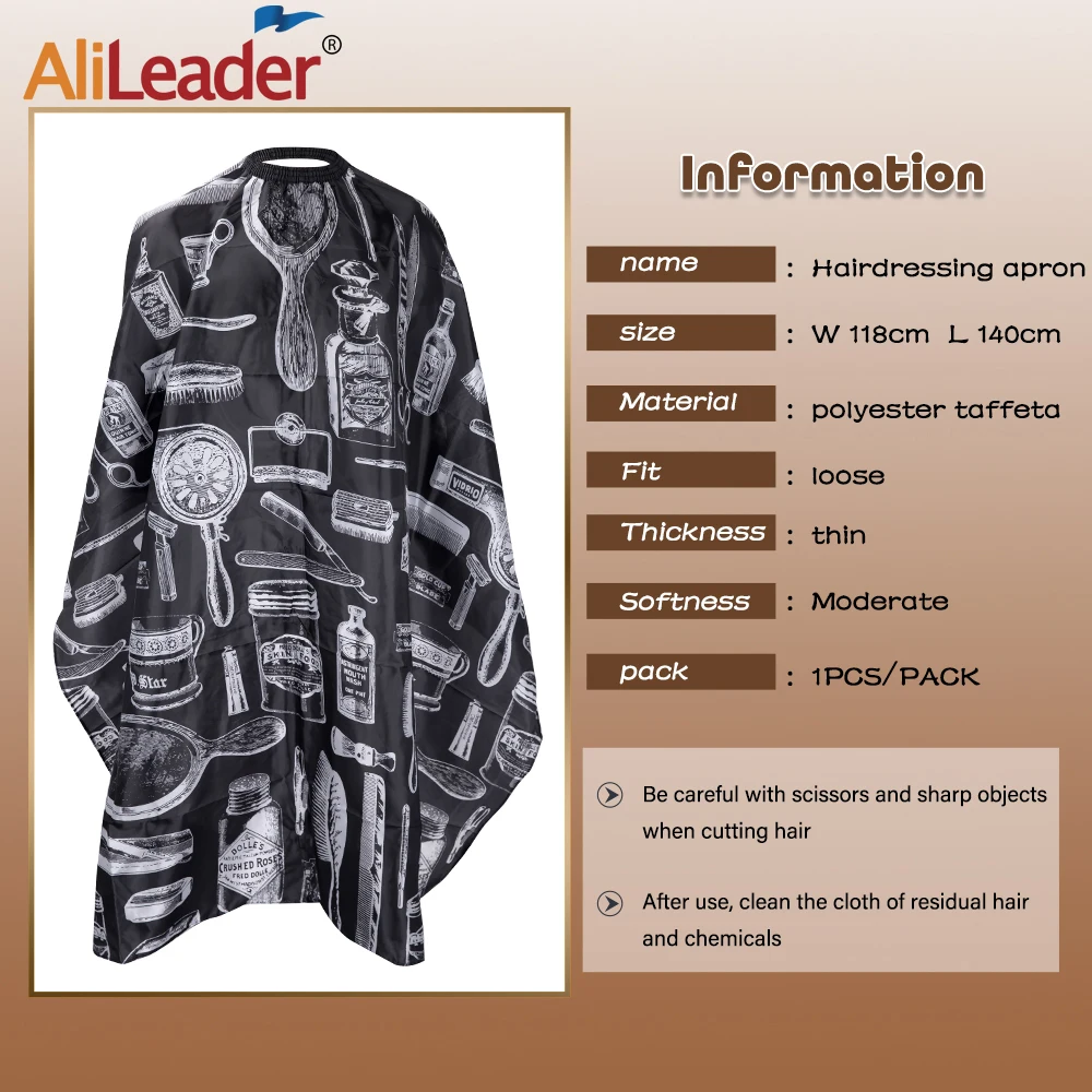 Capa de corte de cabelo à prova d'água para cabeleireiro preto/branco profissional barbeiro estilo pano criativo salão de beleza capa