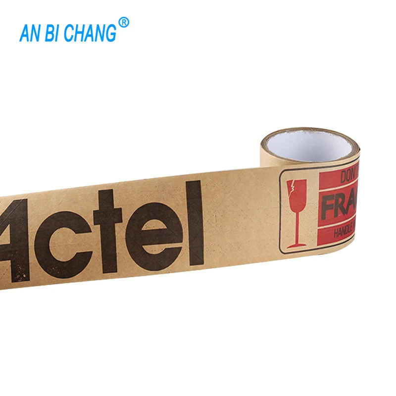 10 Pieces. Custom Custom Printed Adhesive Kraft Paper Packing Tape Reinforced 3 Inches x 375 Feet