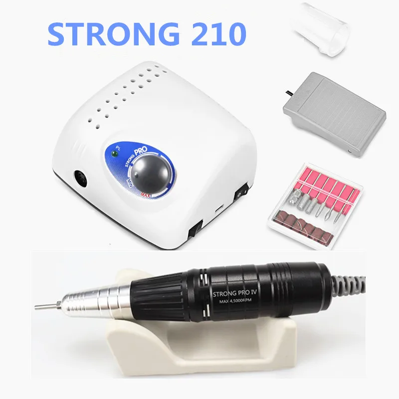 45K Nieuwe Collectie Sterke 210 Control Box Pro Handstuk 65W 45000Rpm Nail Boren Manicure Machine Pedicure elektrische Nagelvijl K