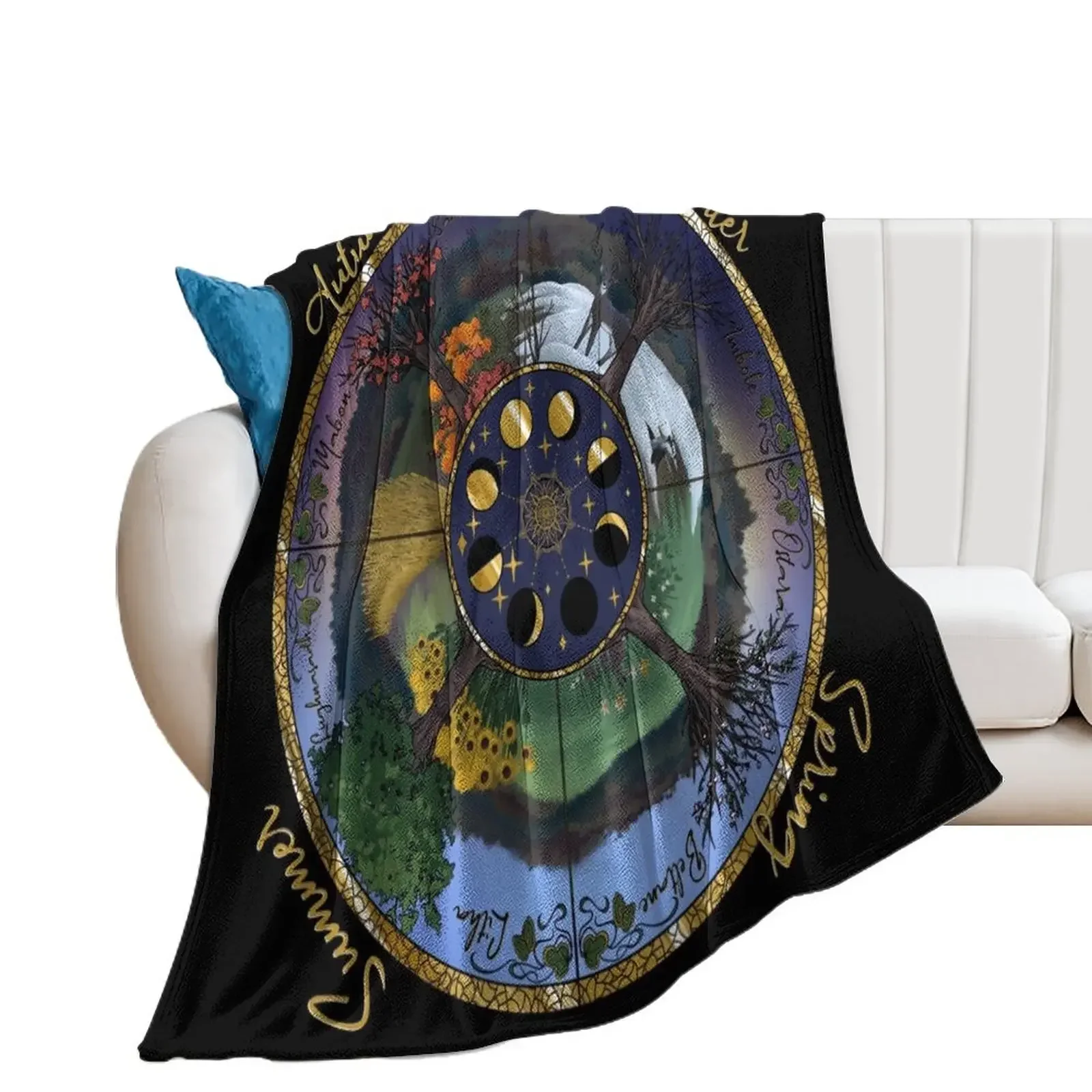 

Wheel of the year Throw Blanket for babies heavy to sleep Flannel Fabric for sofa Blankets