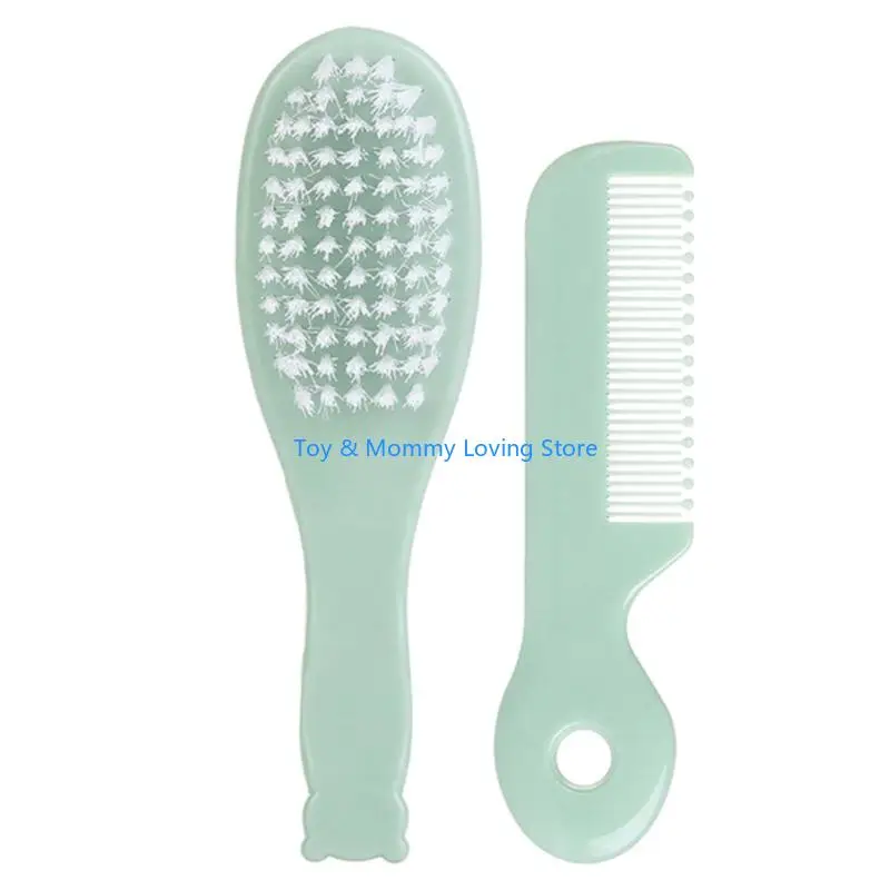 

Y1QF Soft Hair Brush & Comb Set Finest Bristles Baby Hair Brush Infant Body Massage Brush Bathtub Soothing Brush Travel Gear