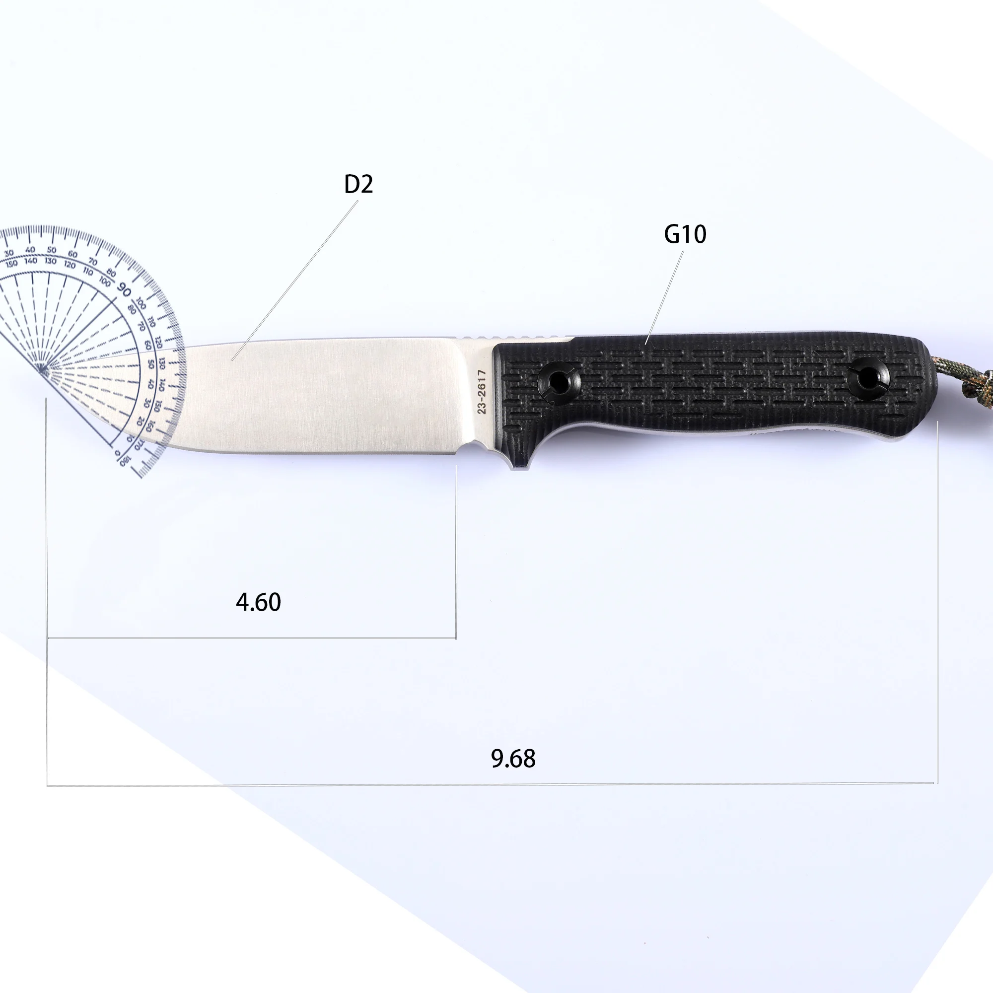 NINE THORN Survival Fixed Blade Fixed Knife D2 Camping Fishing Barbecue Knife Outdoor Survival Sheath Knife