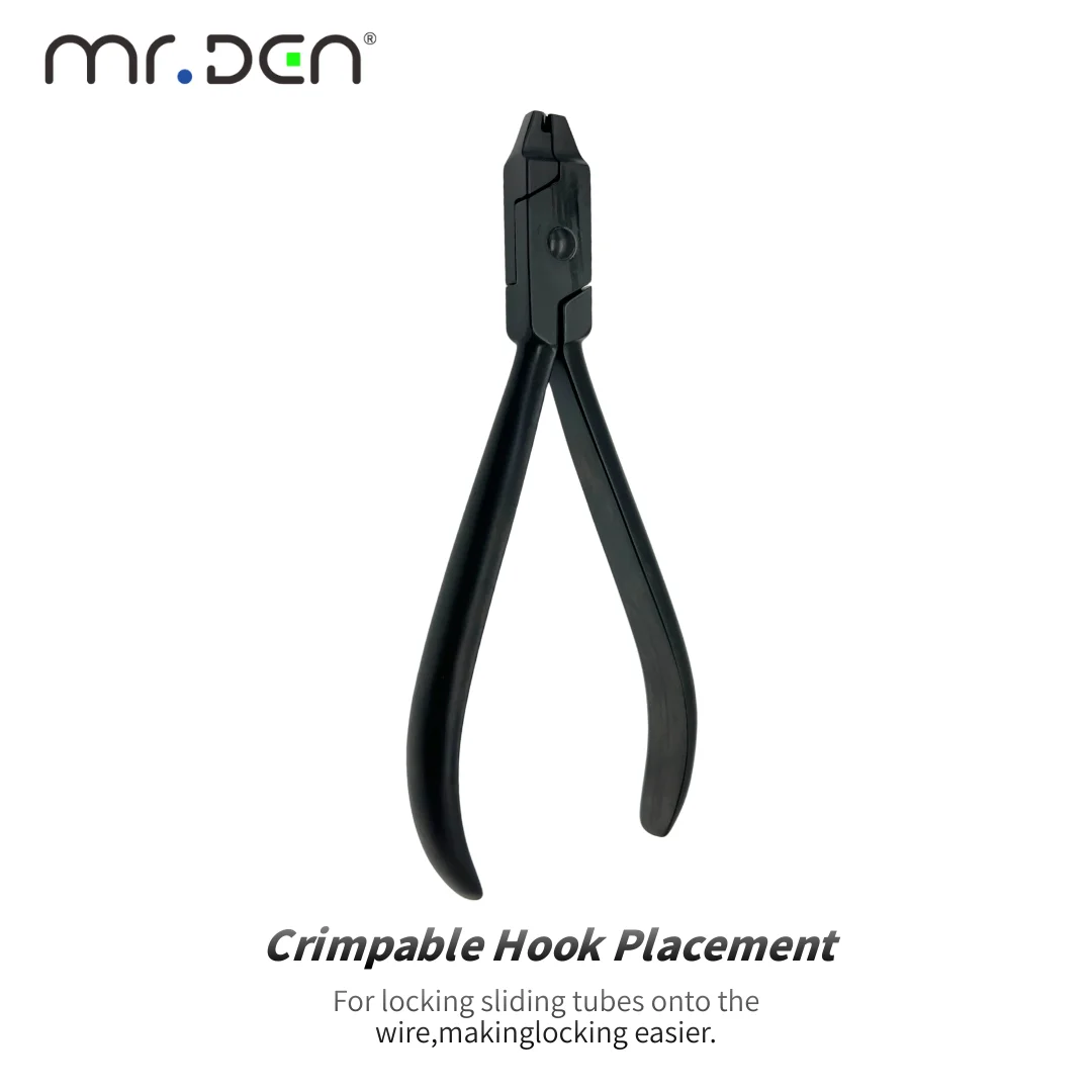 Hardened Dental Pliers Black Diamond Series Crimpable Hook Placement Titanium Coated Stainless Steel Orthodontic Tools