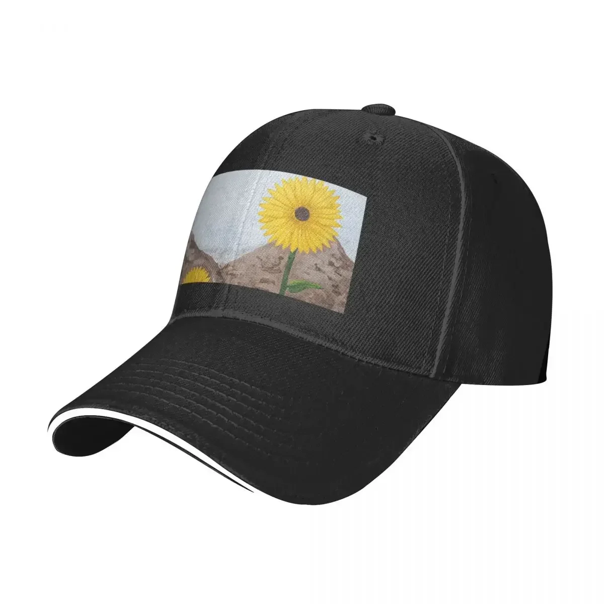 Block Sunflowers- Acrylic Baseball Cap Snap Back Hat Golf Wear Golf Women Men's