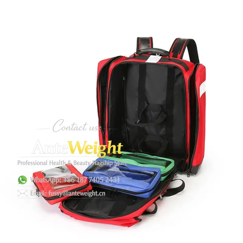 Medical Trauma Bag, 52x46x30cm Fire Retardant First Aid Backpack, Waterproof EMS EMT Rescue Kit, Emergency Rescue Gear