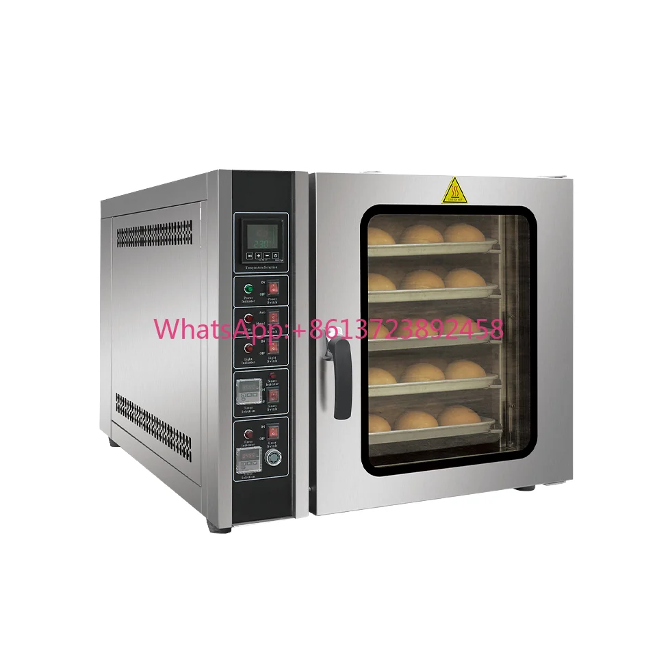 Linkrich High Efficiency High Capacity Electric 5 Plate Hot Air Bread Cake Pizza Baking Convection Oven with Steam Bake
