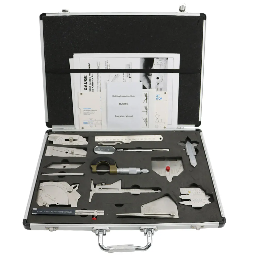 Kits de do Calibre da Soldadura do Calibre da Inspeção da Soldadura Hi-lo Único Uso Calibre da Soldadura 13 Peças Jogo Aço Inoxidável