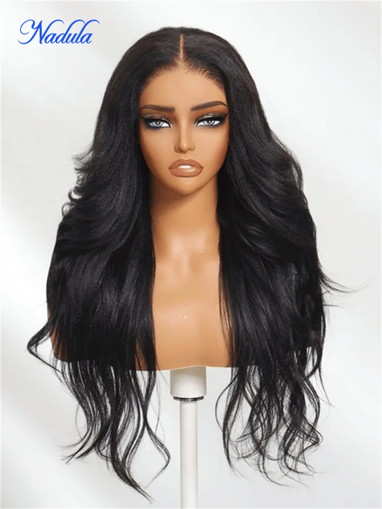 

NADULA Layers Soft Yaki Прямой парик из натуральных волос с откидной крышкой 7x5 Bye Knots Бесклеевой парик Предварительно вырезанный HD Прозрачный кружевной предварительно выщипанный