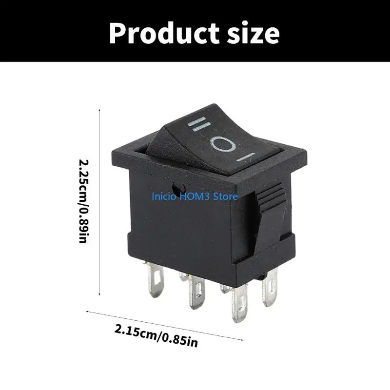 A5YD 1/4/10PCS 250V 6A 125V 10A 해양 로커 스위치 전원 스위치 6 핀 3 포지션 로커 토글 스위치 설치하기 쉬운