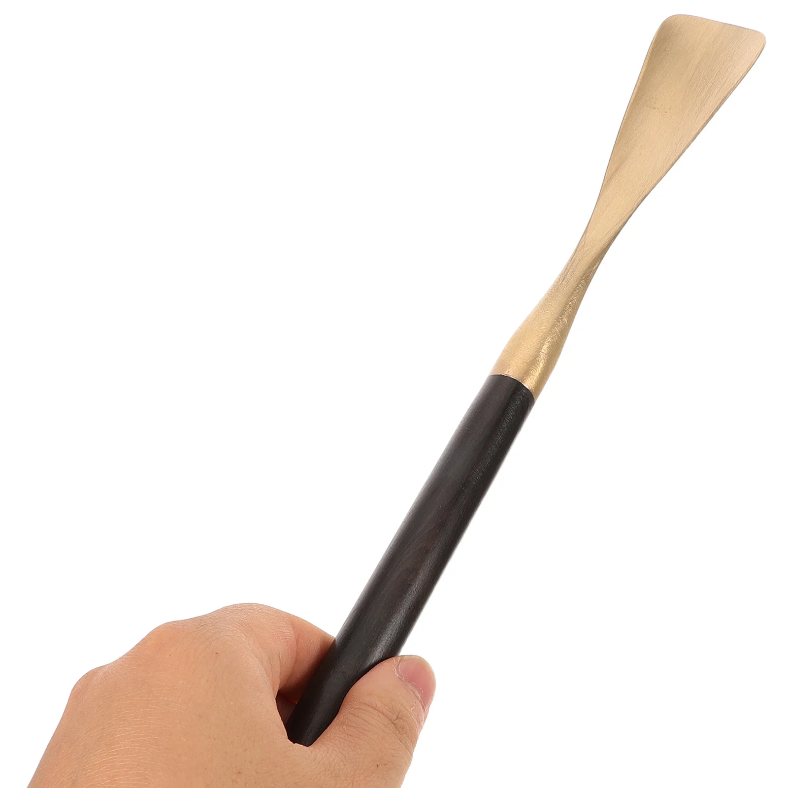 

Black Ebony Wood Shoe Horn 35Cm Long Handle Brass Tip For Seniors Elderly Mobility Aid Heavy Duty Boot Dressing Tool Non-Slip