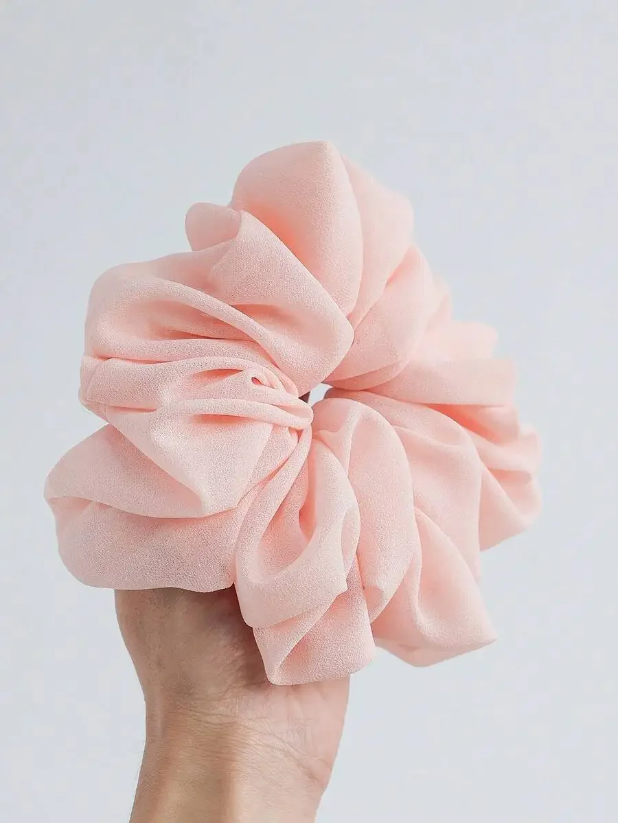 

Oversized Solid Color Chiffon Hair Scrunchie For Women Daily Wear