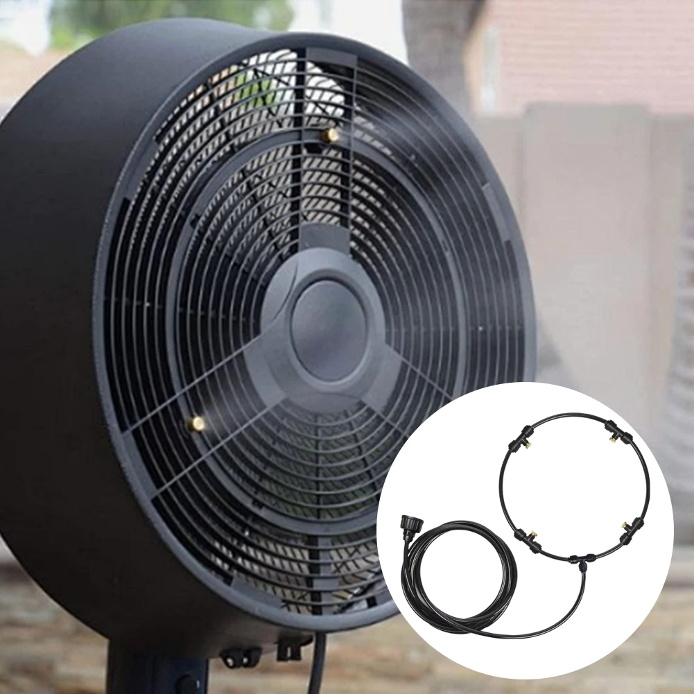 Kit de niebla de aspersor portátil de 16 pulgadas, rociador de niebla de agua, ventilador, anillo de ventilador de niebla, nebulizador de Patio y jardín al aire libre