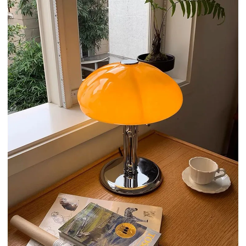 Middle Korean Bauhaus Bedroom Mushroom Desk Lamp, Advanced Charging Bedhead Designer Pumpkin Desk Lamp, Room