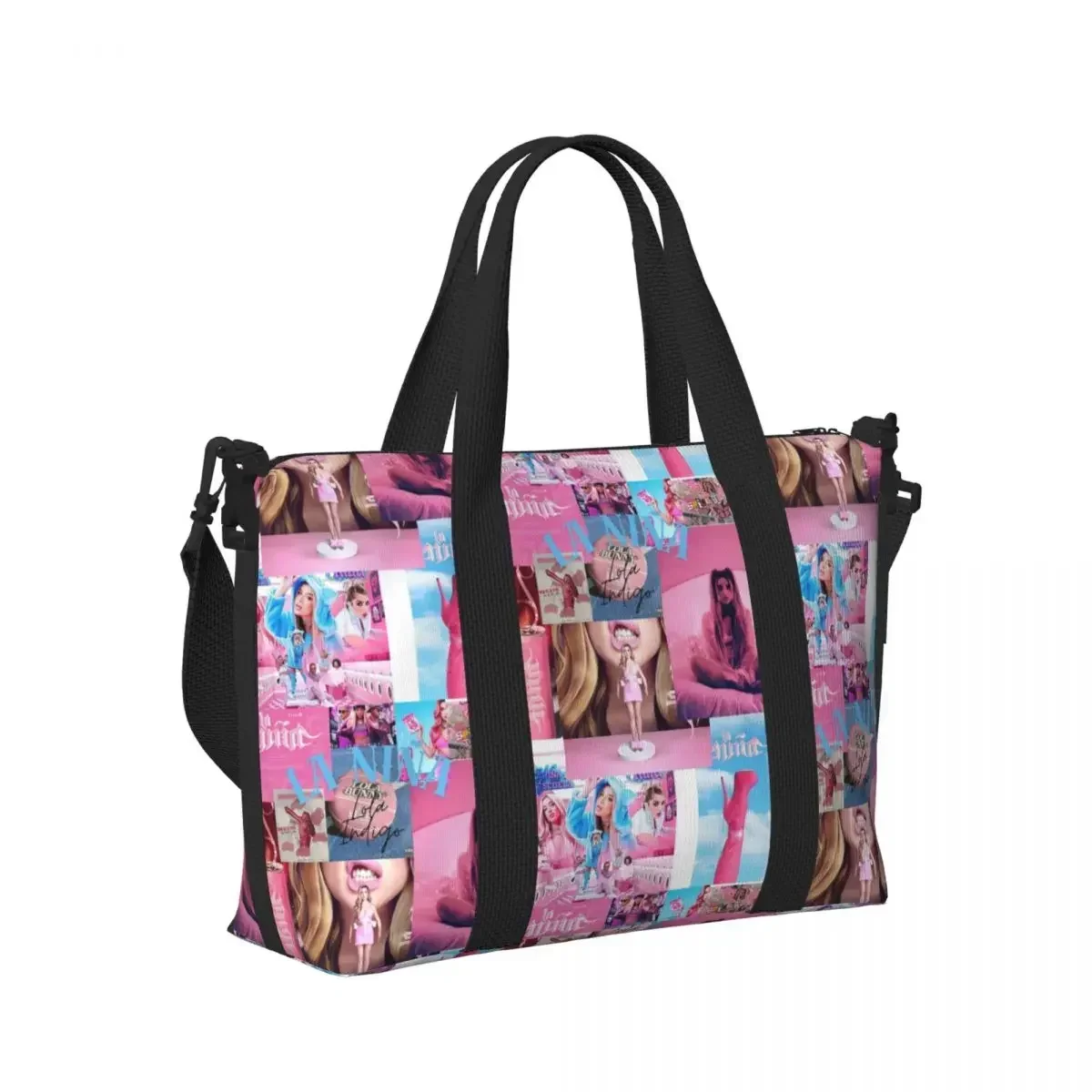 Bolsa de Viaje Lola Indigo de Playa, Gran Capacidad, para Gimnasio, Deporte, Compras, Bolso de Hombro Tipo Duffel para Mujer