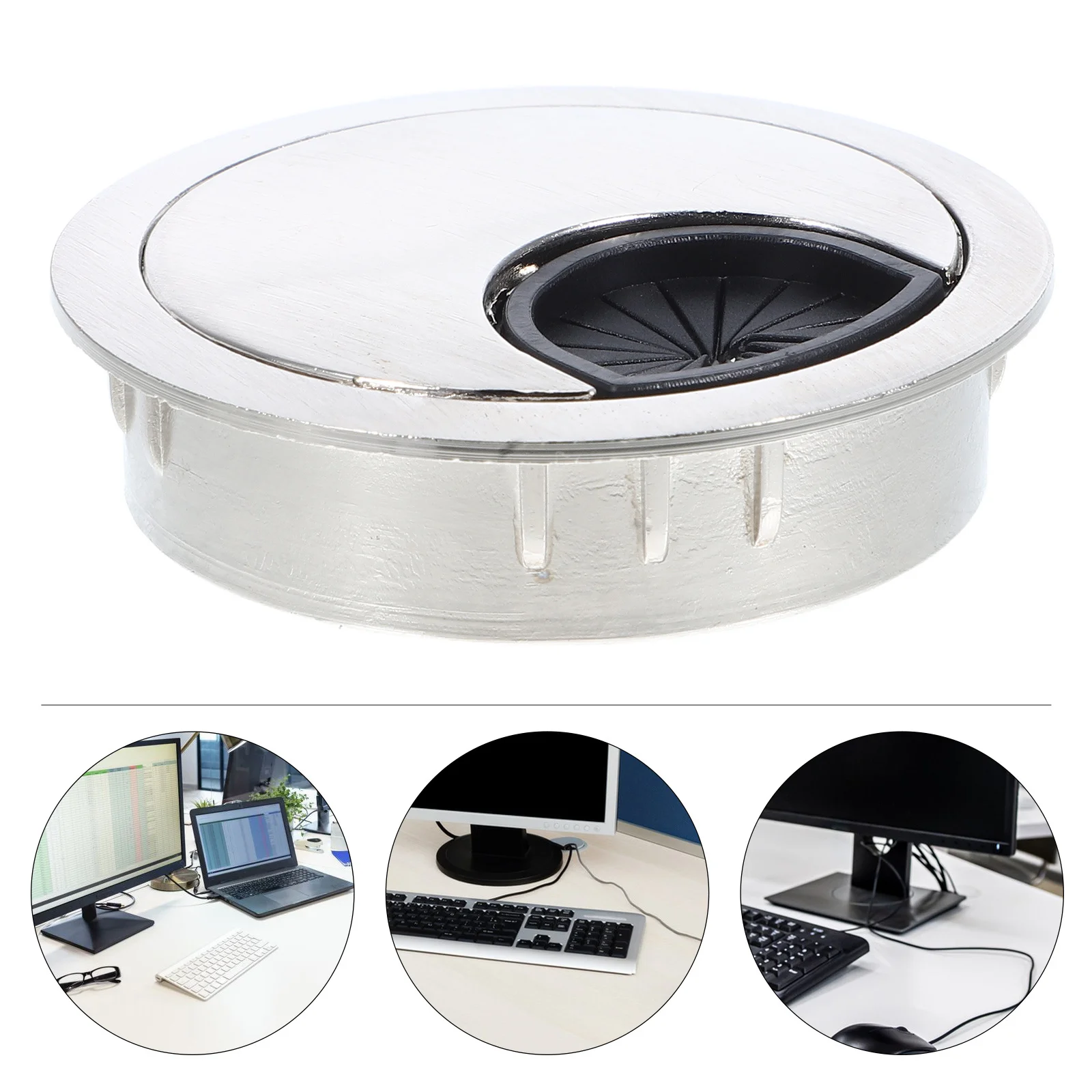 

Round Cable Hole Plug Desktop Desk Wire Grommet Cord Hole Cover Computer Cable Organizer Desk Grommet Desktop Cord Organizer