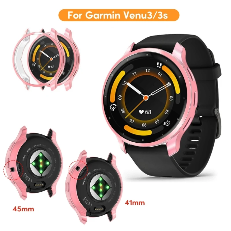 Capa protetora de tela para Garmin Venu 3, capa protetora TPU, anti-risco, escudo de proteção total, smartwatch, 3s, 41mm, 45mm