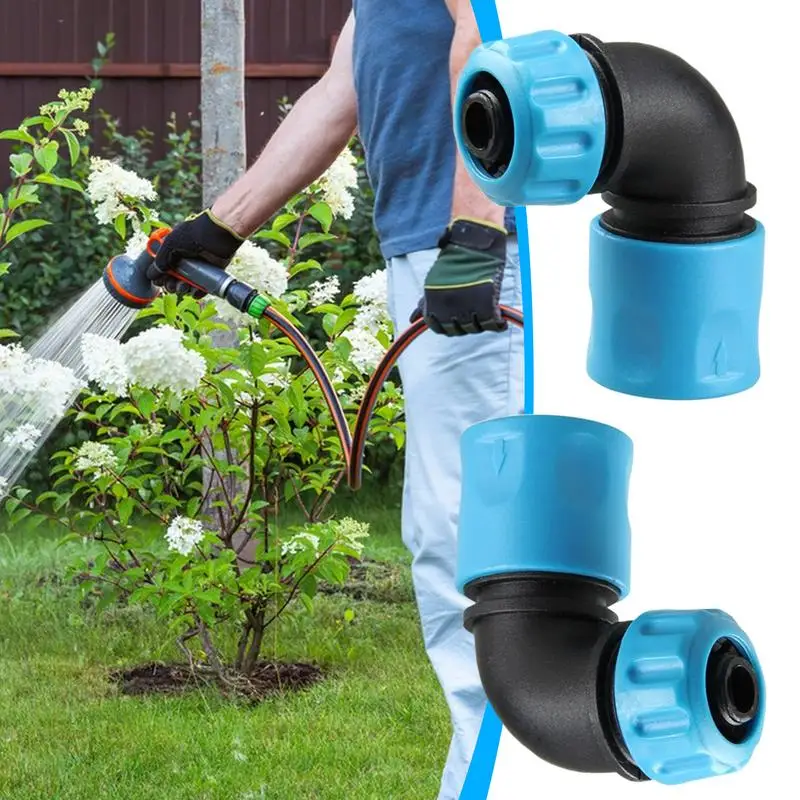 Garden Hose Connector Water Hose Fittings 2X Quick Faucet Water Splitter 90 Degrees Angle Nozzle For Irrigation System Lawn