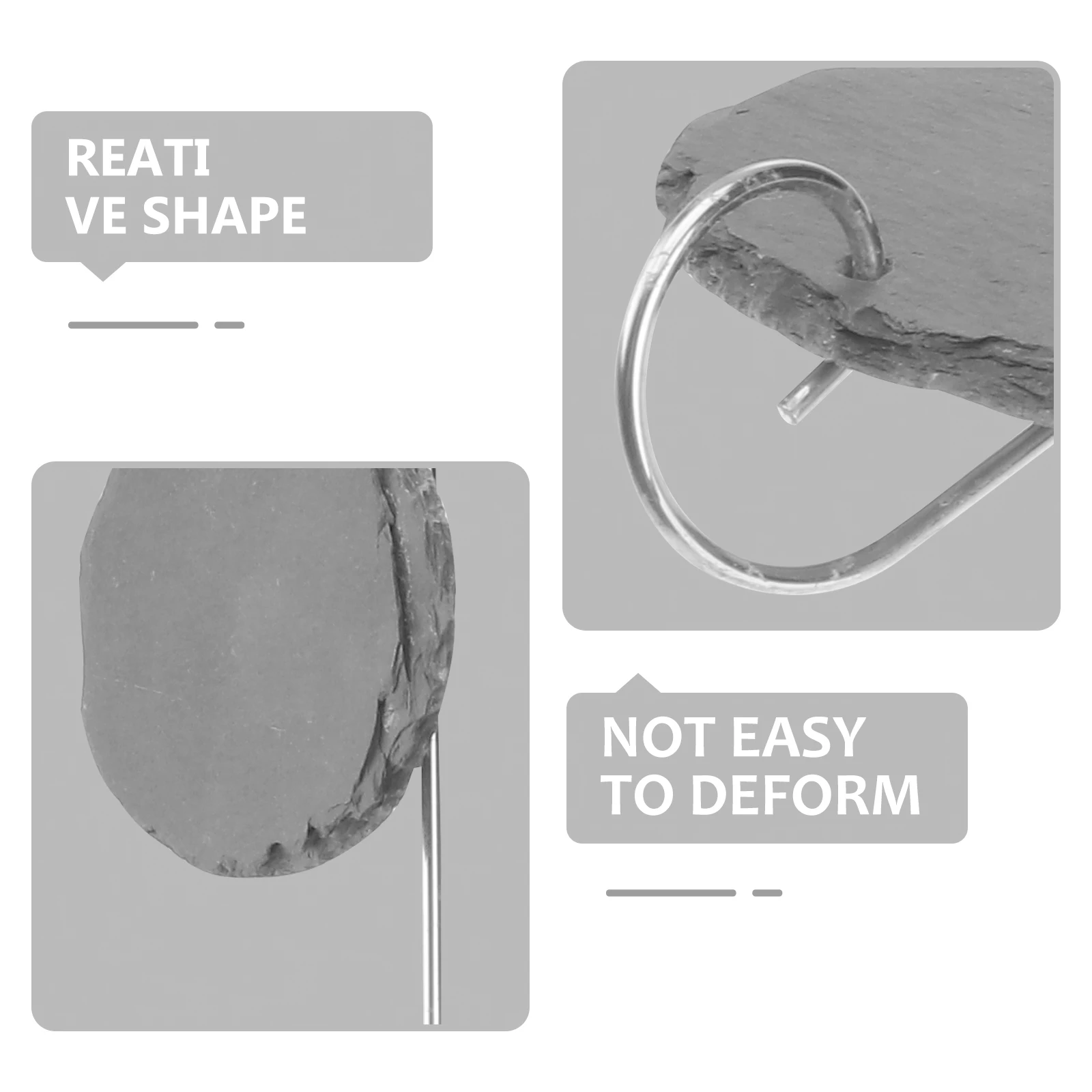 

4pcs Fruit Tree Tags Stone Stainless Steel Garden Plant Labels Markers for Flower Beds Classification Decorations